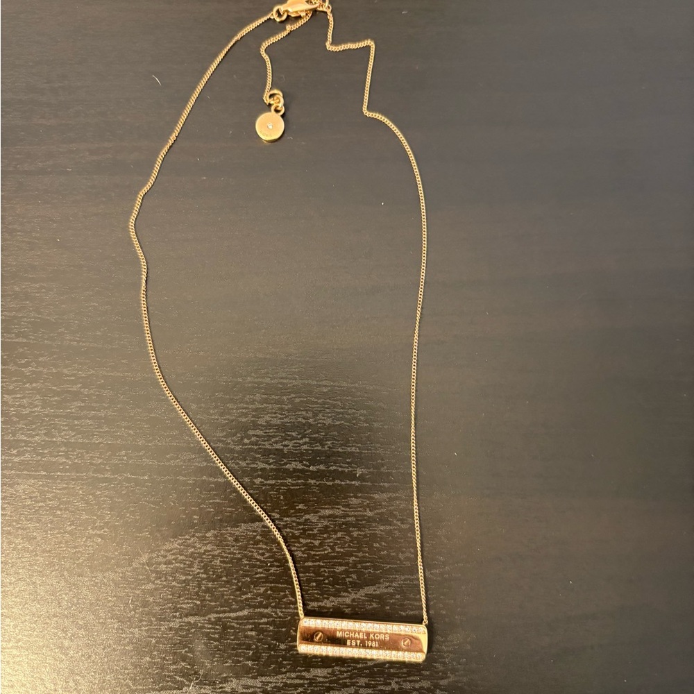 Michael Kors Elegant Gold Bar Necklace
